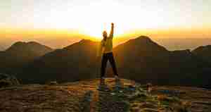 girl in the top of the mountain