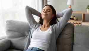 Relaxed girl in the sofa