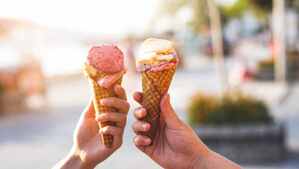 Two icecreams in summer
